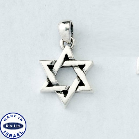 0.75" H Sterling Silver Symmetrical Star Pendant