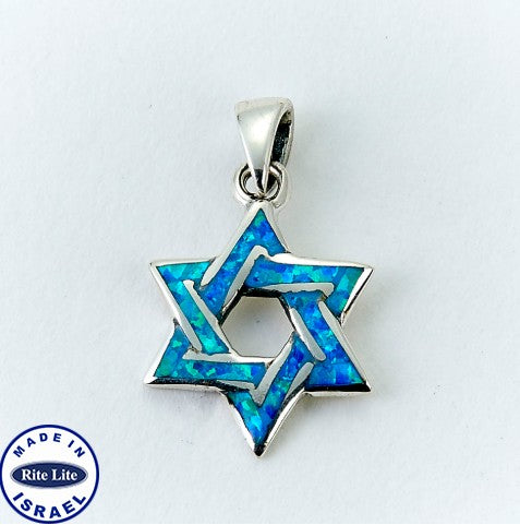3/4 " H Sterling Silver Star of David Pendant