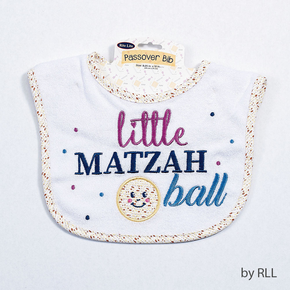 "Little Matzah Ball" Embroidered Passover Bib