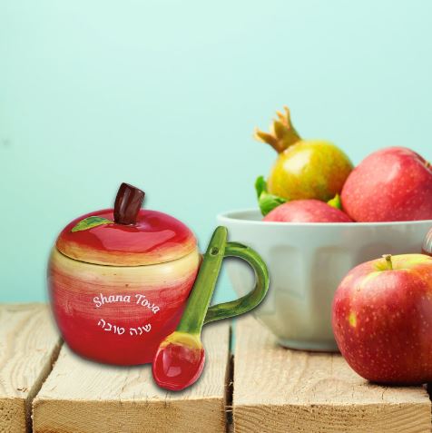 Apple Honey Dish With Spoon