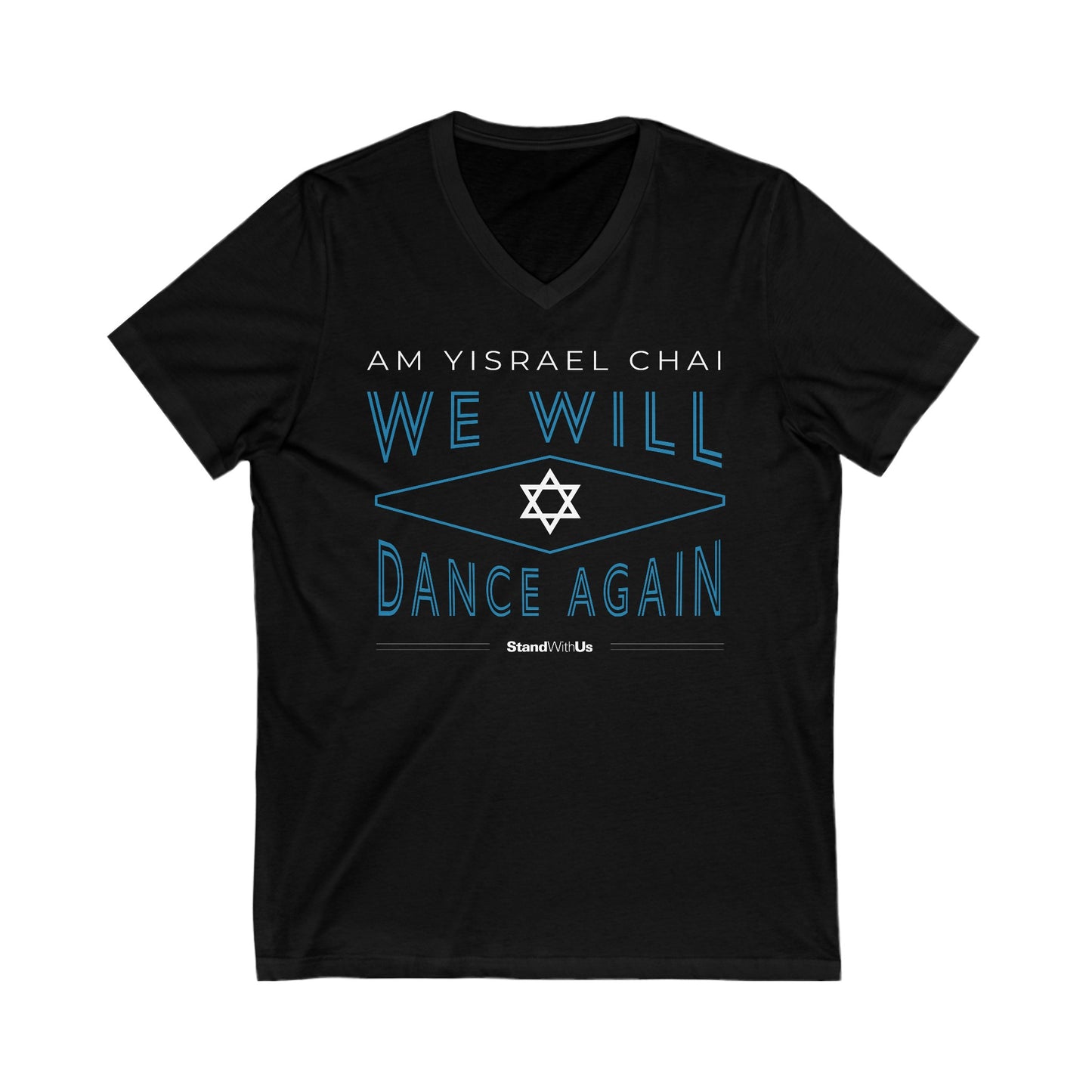 We Will Dance Again - Magen David - Unisex Jersey Short Sleeve V-Neck Tee