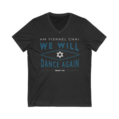 We Will Dance Again - Magen David - Unisex Jersey Short Sleeve V-Neck Tee