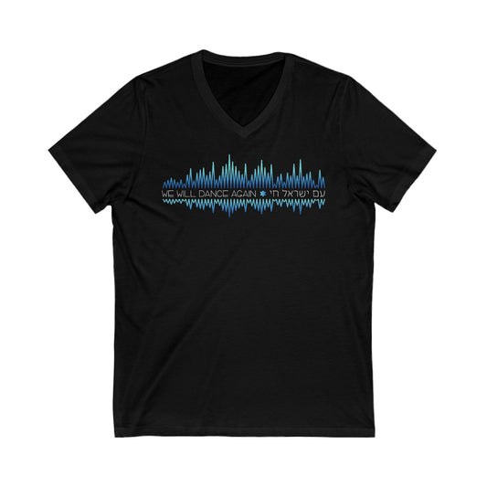 We Will Dance Again - Soundwaves - Unisex Jersey Short Sleeve V-Neck Tee