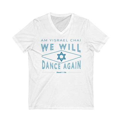 We Will Dance Again - Magen David - Unisex Jersey Short Sleeve V-Neck Tee