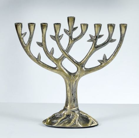 "Tree of Life"™ Menorah,Textured Alumi, Bronze Finish