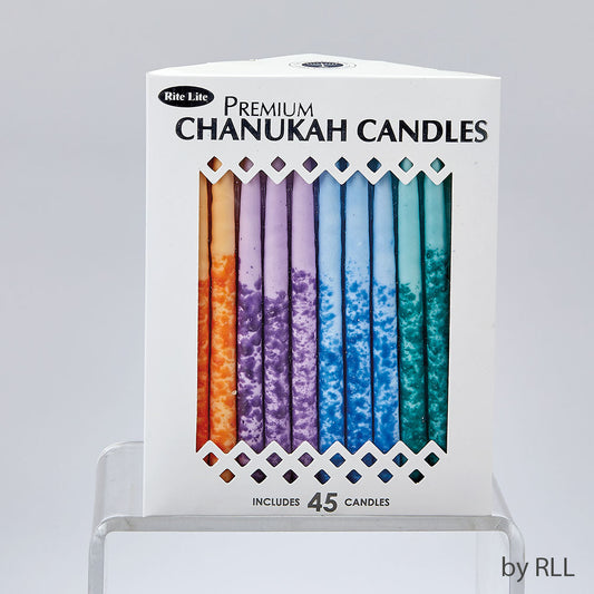 Premium Chanukah Candles - Hand Decorated Multi
