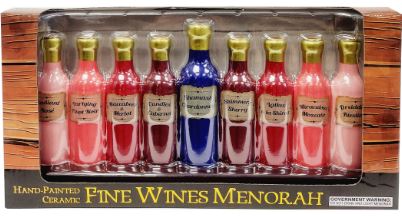 Fine Wines Ceramic Menorah